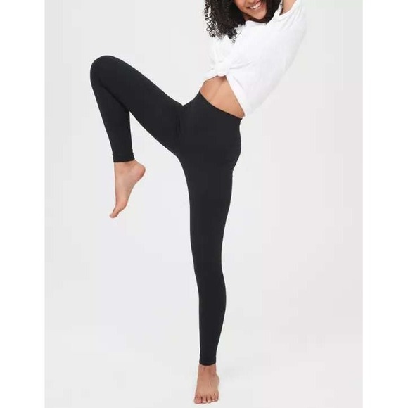 Aerie Offline OG‎ Leggings Hi-Rise Black Athletic Workout Pants Small - Picture 1 of 8